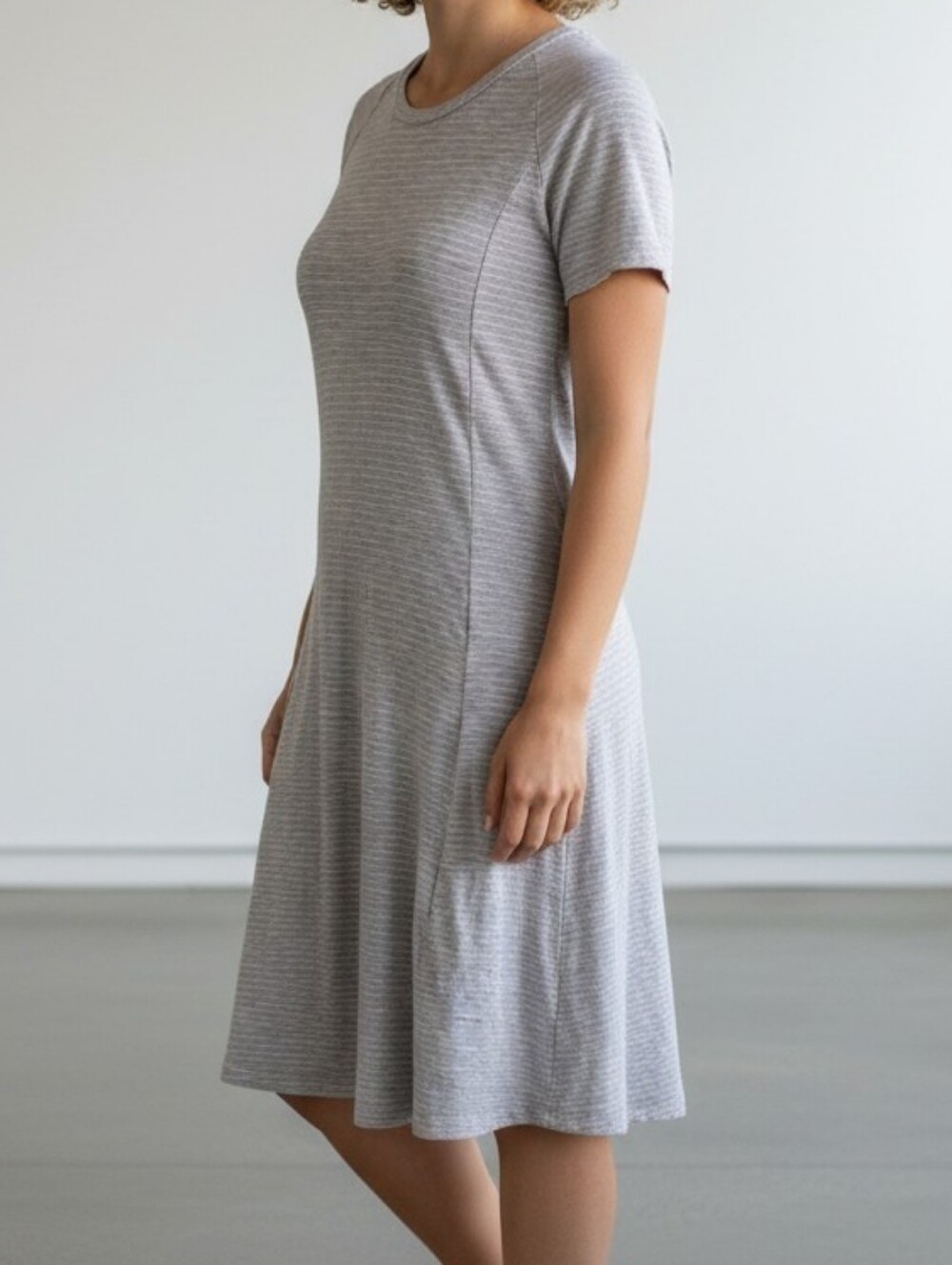Toad&Co Gray Striped Windmere Dress